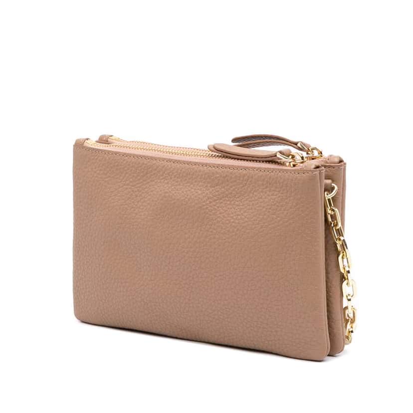 Miu Miu Goatskin Madras Crossbody Brown Leather Good condition - Back View
