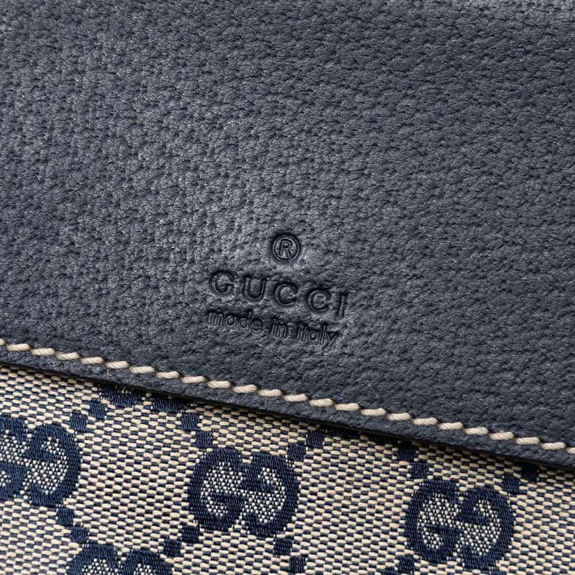 Gucci GG Canvas Web Double Pocket Crossbody Grey Canvas Good condition - Box View