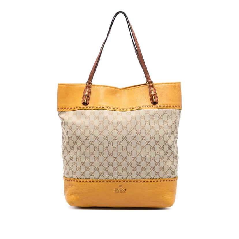 Gucci Large GG Canvas Laidback Crafty Tote Brown Canvas Very good condition - Front View