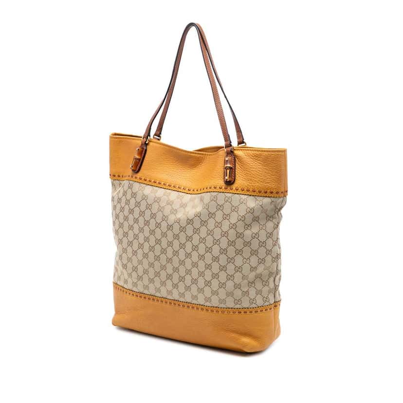Gucci Large GG Canvas Laidback Crafty Tote Brown Canvas Very good condition - Back View