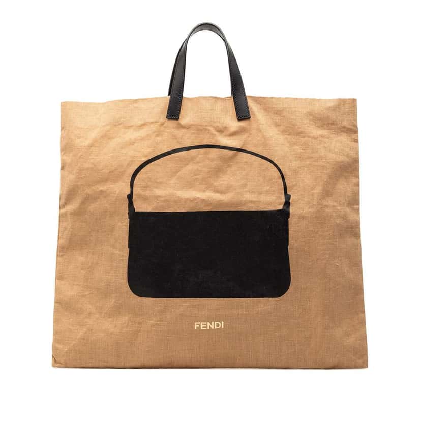 Fendi Hemp Silhouette Baguette Tote Brown Very good condition - Front View