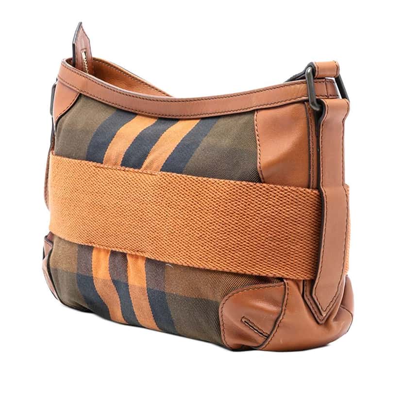 Burberry Mega Check Canvas and Leather Belted Crossbody Brown Canvas Good condition - Back View