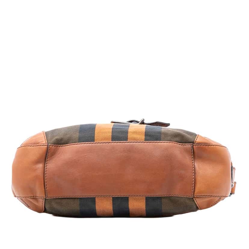 Burberry Mega Check Canvas and Leather Belted Crossbody Brown Canvas Good condition - Inside View