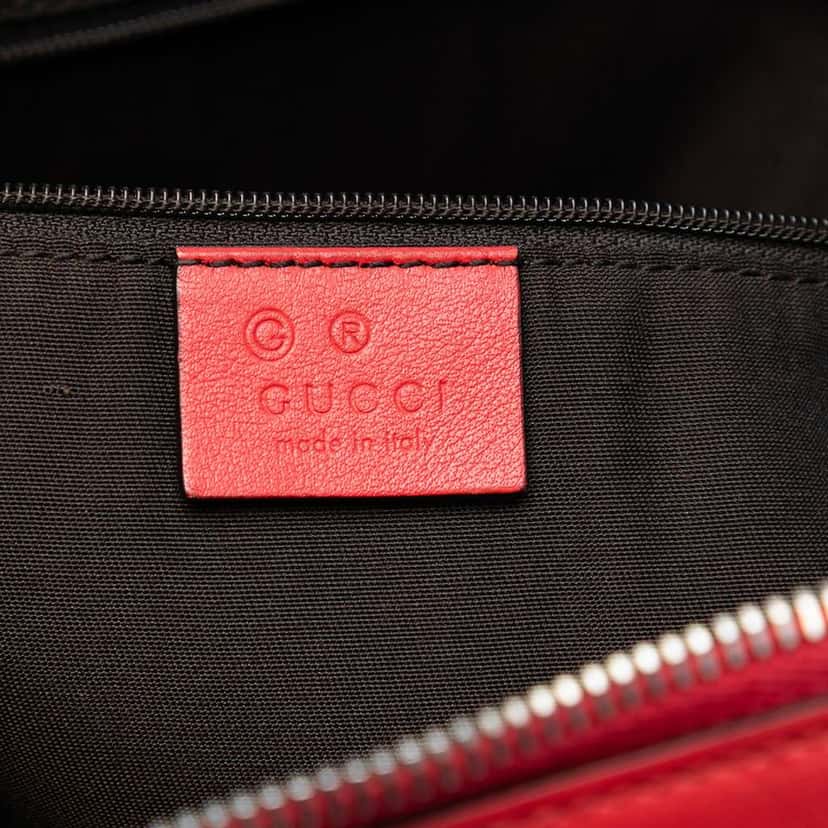 Gucci Guccissima Bamboo D Ring Hobo Red Leather Very good condition - Box View