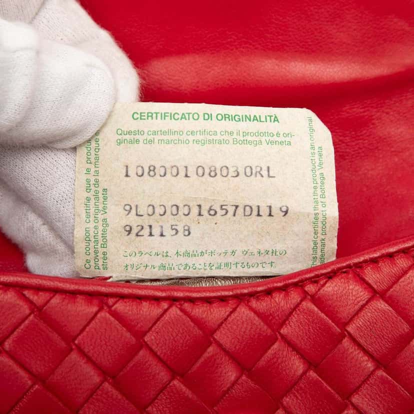 Bottega Veneta Nappa Intrecciato Tassel Shoulder Bag Red Leather Good condition - Box View