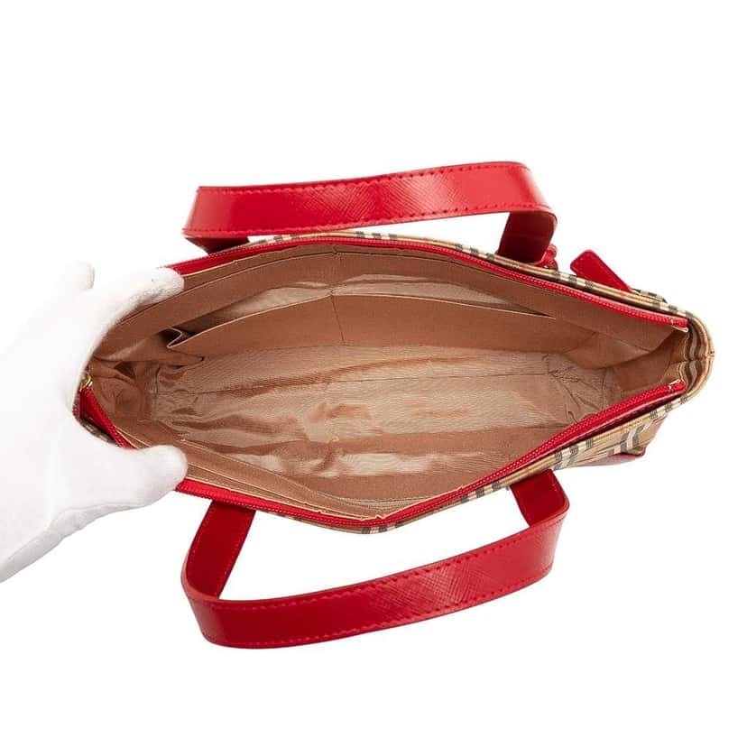 Burberry Haymarket Check Canvas Handbag Brown Canvas Good condition - Model View