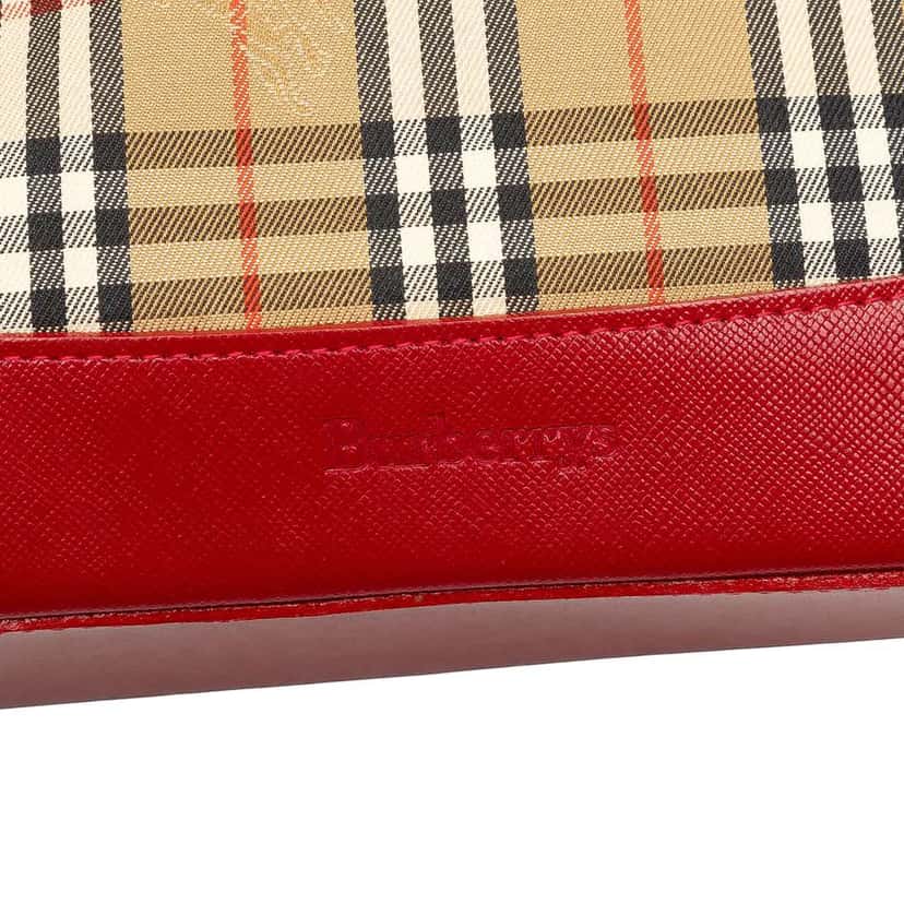 Burberry Haymarket Check Canvas Handbag Brown Canvas Good condition - Box View