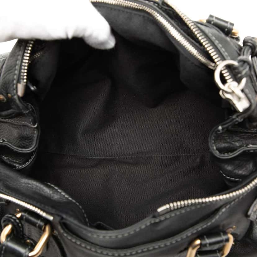 Chloé Leather Paddington Handbag Black Leather Good condition - Model View