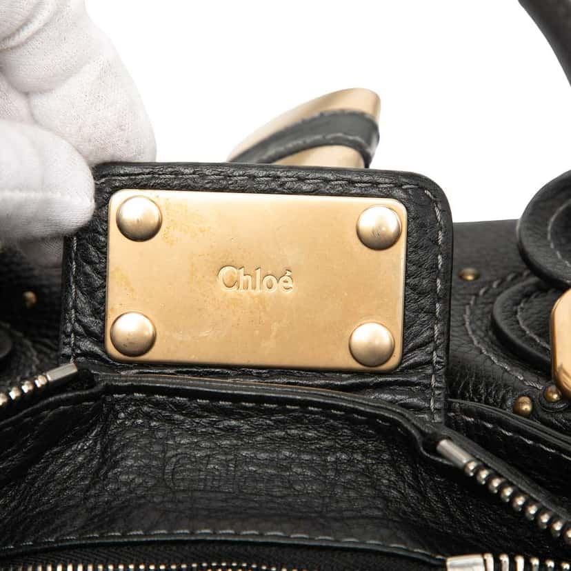 Chloé Leather Paddington Handbag Black Leather Good condition - Box View