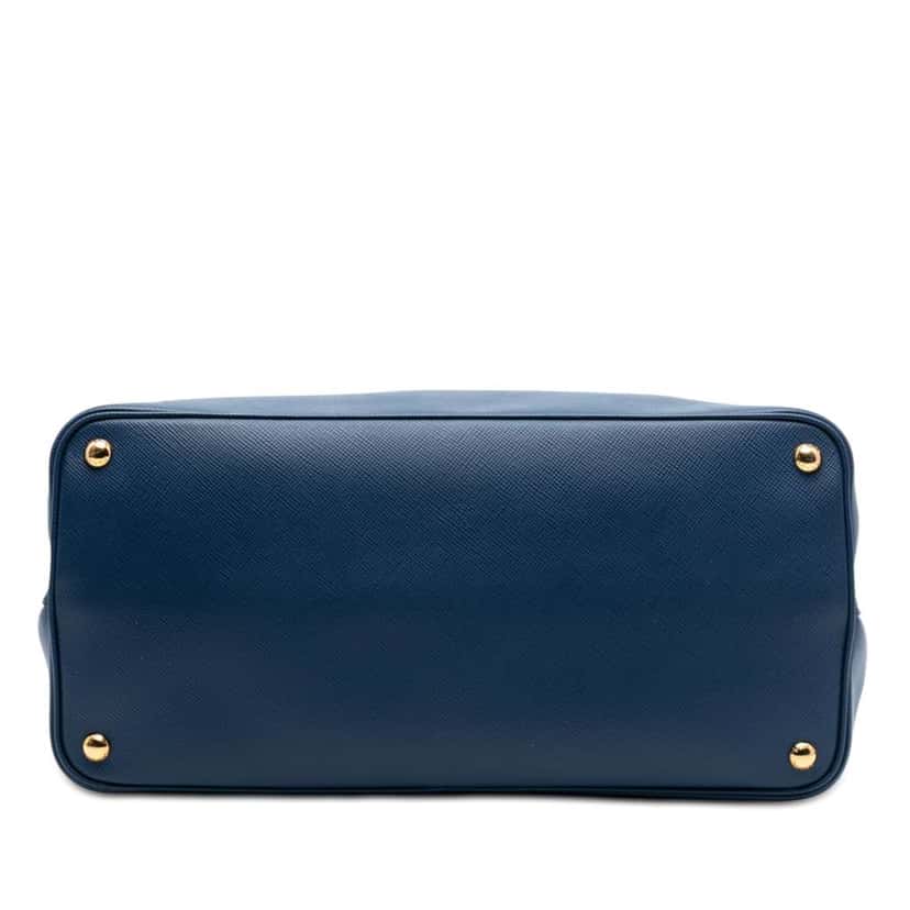Prada Large Saffiano Cuir Double Satchel Blue Leather Good condition - Inside View