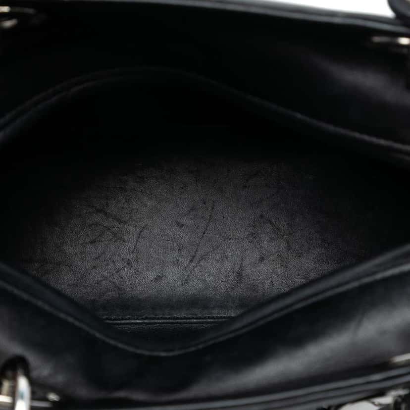 Dior Medium Calfskin Dragonfly Embellished Lady Dior Black Leather Very good condition - Model View