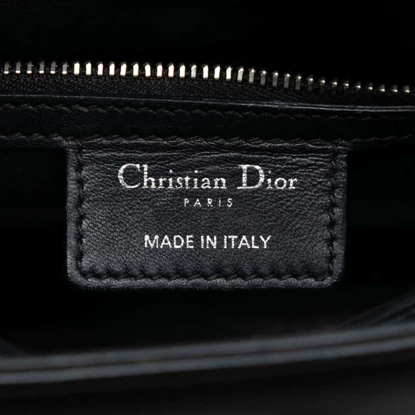 Dior Medium Calfskin Dragonfly Embellished Lady Dior Black Leather Very good condition - Box View