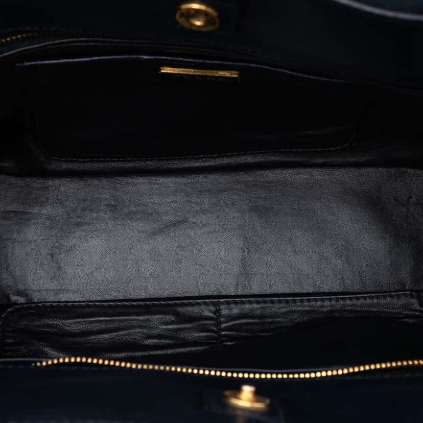 Prada Bicolor Soft Calf Double Zip Dome Satchel Blue Leather Good condition - Model View