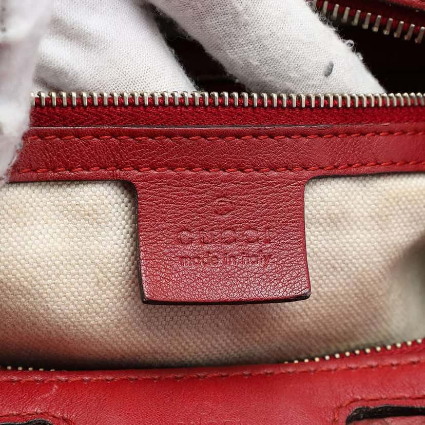 Gucci Microguccissima Joy Boston Bag Red Leather Good condition - Box View