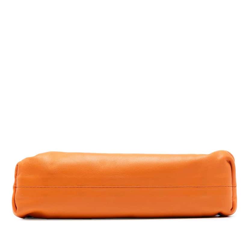 Bottega Veneta Lambskin The Mini Pouch Crossbody Orange Leather Very good condition - Inside View