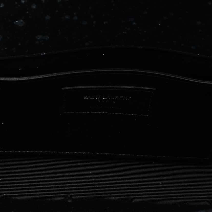 Saint Laurent Glittered Suede Monogram Kate Tassel Clutch Black Leather Good condition - Model View