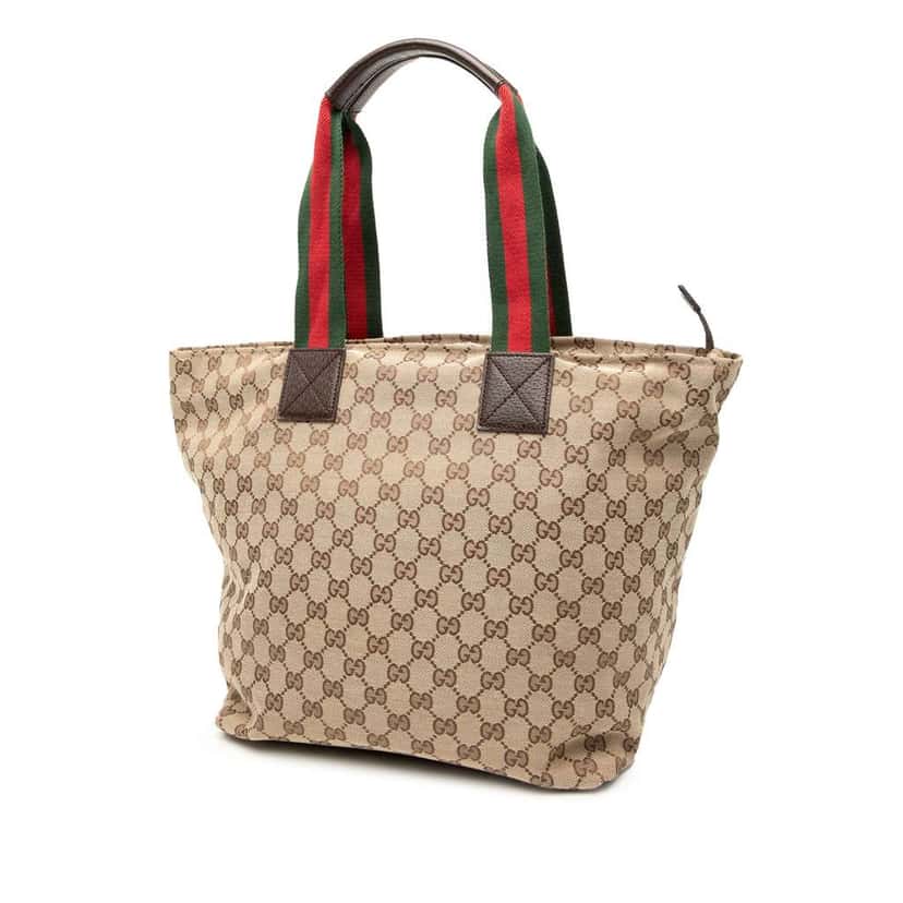 Gucci GG Canvas Web Tote Brown Canvas Very good condition - Back View