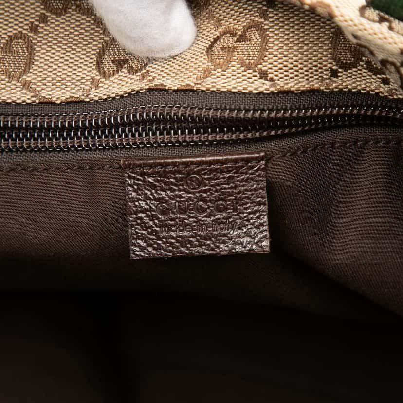 Gucci GG Canvas Web Tote Brown Canvas Very good condition - Box View
