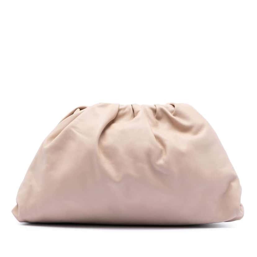 Bottega Veneta Lambskin The Pouch Brown Leather Good condition - Front View