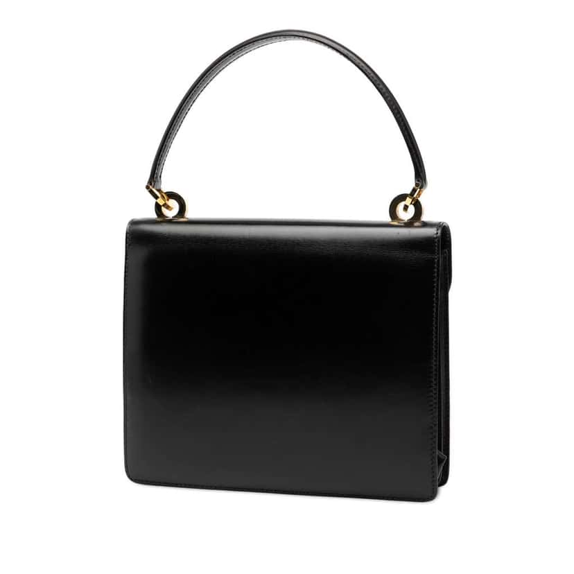 Gucci Smooth Leather Top Handle Bag Black Leather Good condition - Back View