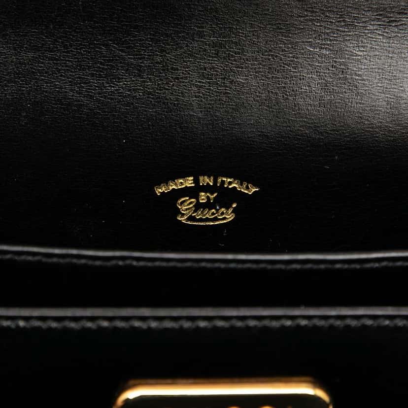 Gucci Smooth Leather Top Handle Bag Black Leather Good condition - Box View