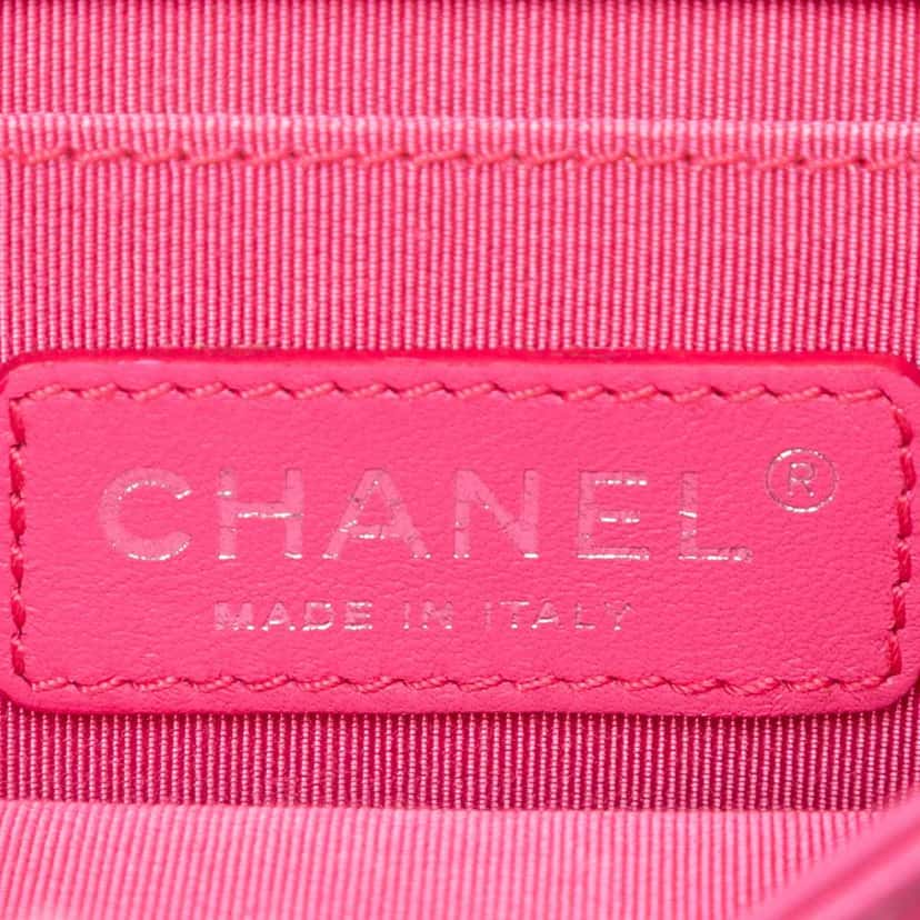 Chanel Mini Ombre Acrylic and Patent Boy Brick Flap Pink Leather Very good condition - Box View