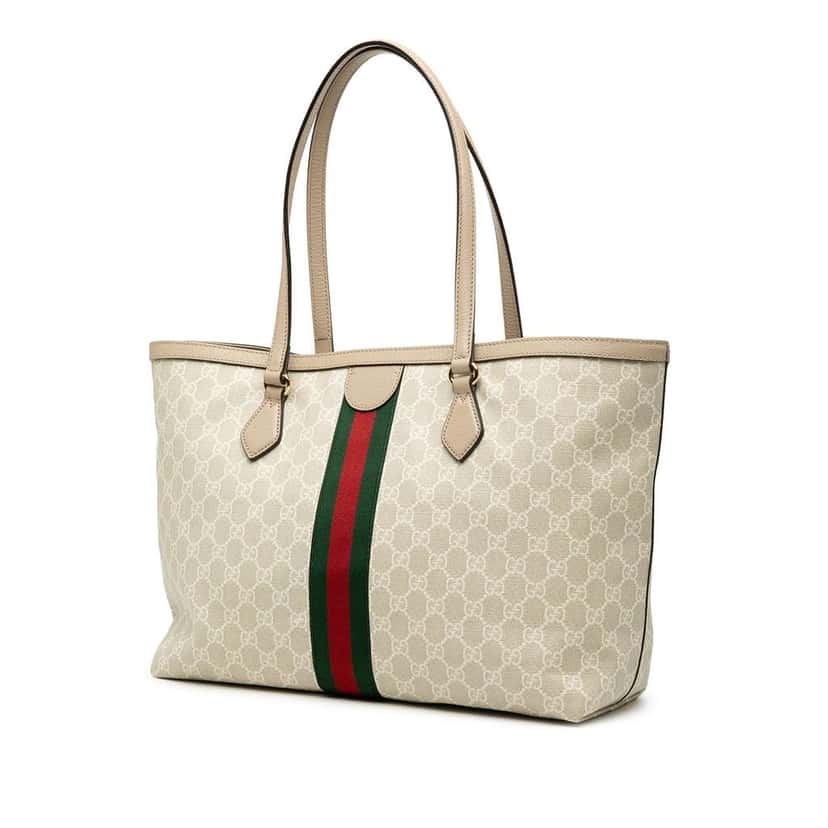 Gucci Medium GG Supreme Ophidia Tote Brown Canvas Very good condition - Back View