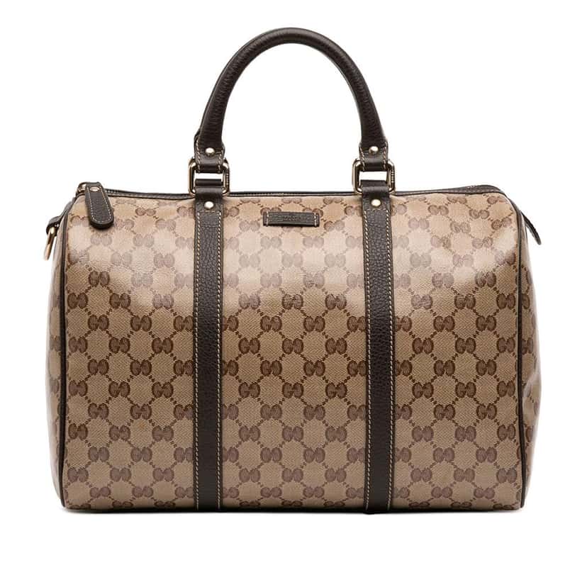 Gucci Medium GG Crystal Joy Boston Bag Brown Canvas Good condition - Front View