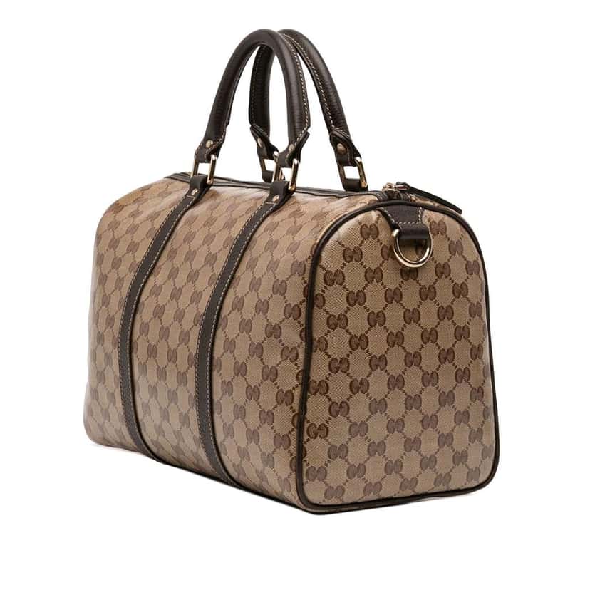 Gucci Medium GG Crystal Joy Boston Bag Brown Canvas Good condition - Back View
