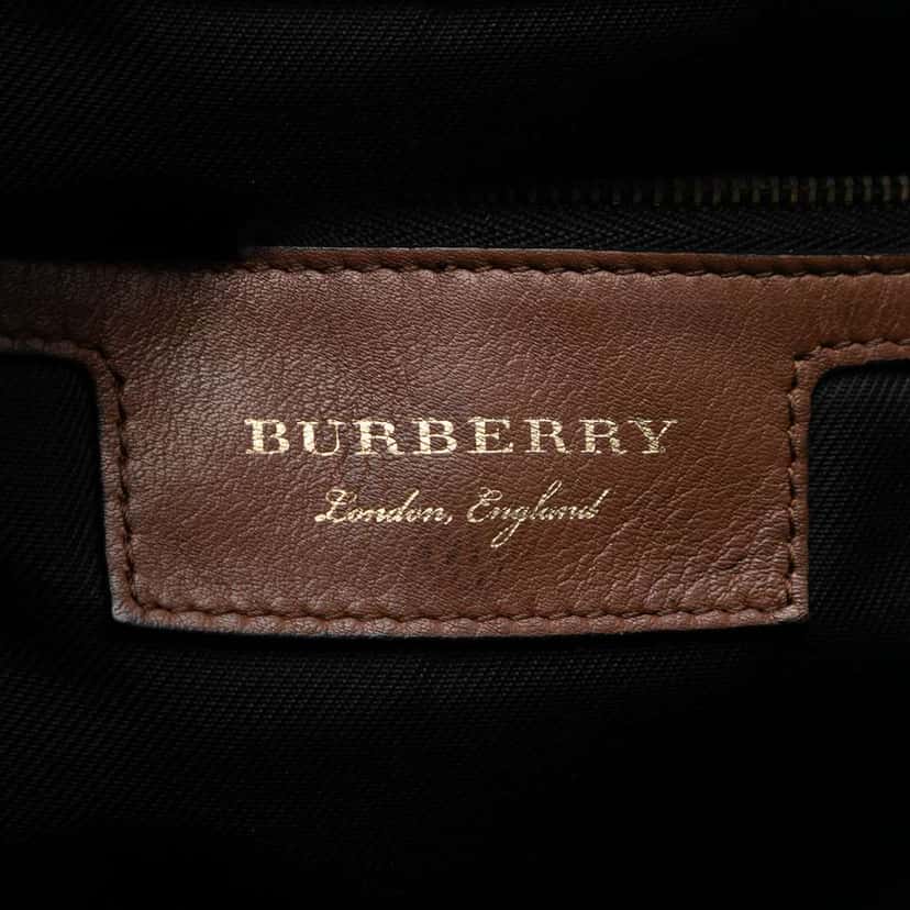 Burberry Small Haymarket Check Canvas and Leather Canterbury Tote Brown Canvas Very good condition - Box View