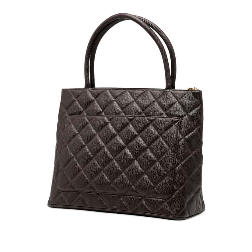 Chanel Caviar Medallion Tote Brown Leather Good condition - Back View