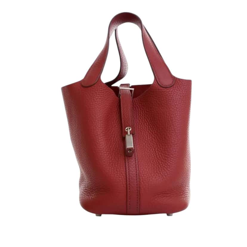 Hermès Clemence Picotin Lock 18 Red Leather Good condition - Front View
