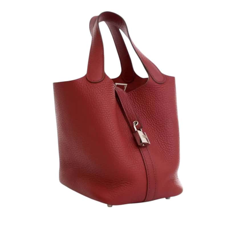Hermès Clemence Picotin Lock 18 Red Leather Good condition - Back View