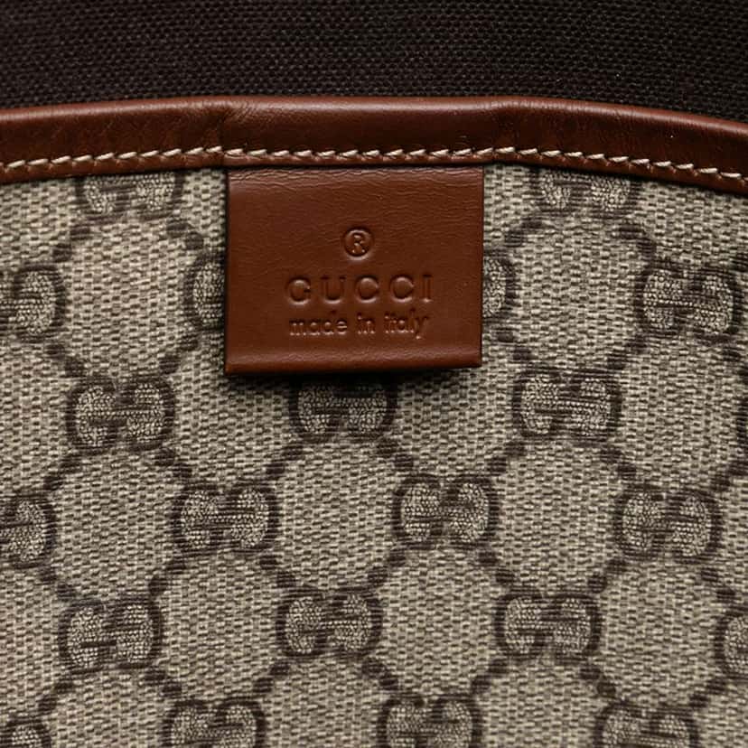 Gucci Large GG Supreme Web Loop Tote Brown Canvas Good condition - Box View