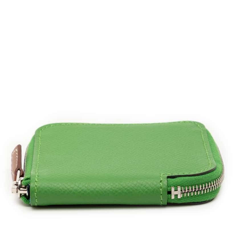 Hermès Epsom Azap Silk In Change Purse Green Leather Good condition - Inside View