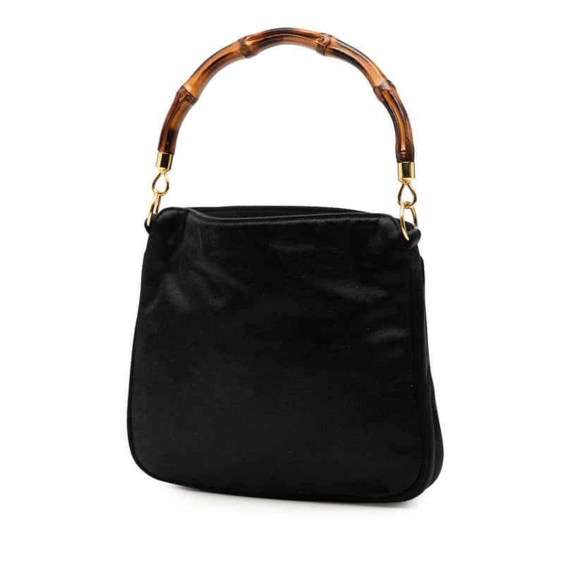 Gucci Bamboo Satin Satchel Black Satin Very good condition - Back View