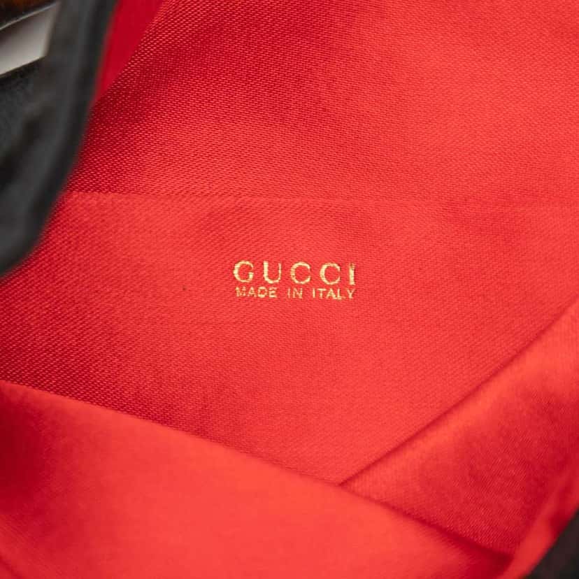 Gucci Bamboo Satin Satchel Black Satin Very good condition - Box View