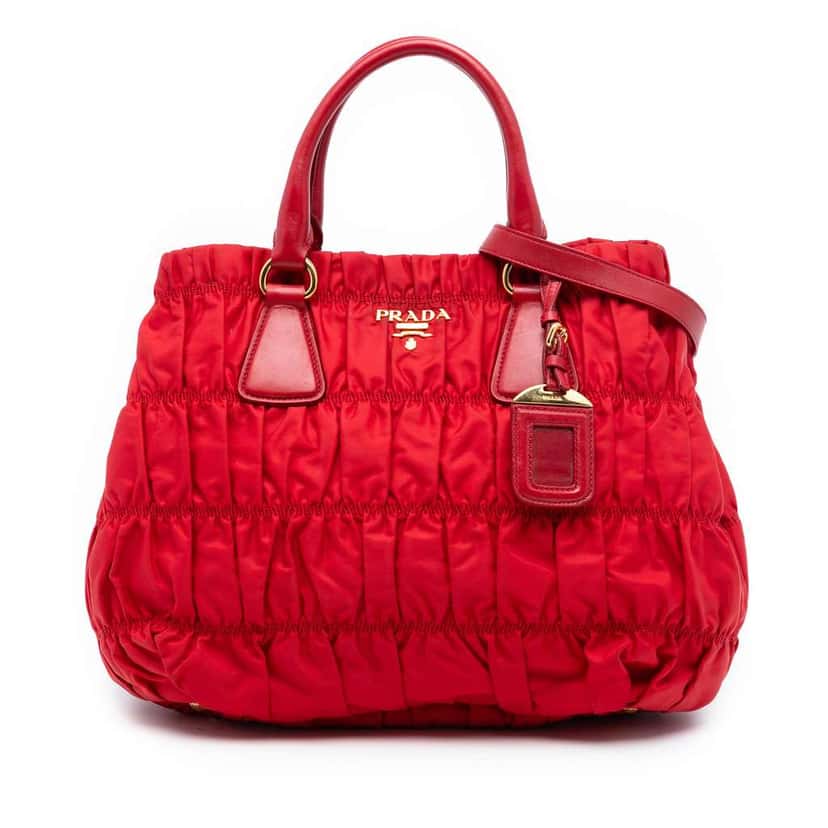 Prada Tessuto Gaufre Satchel Red Good condition - Front View