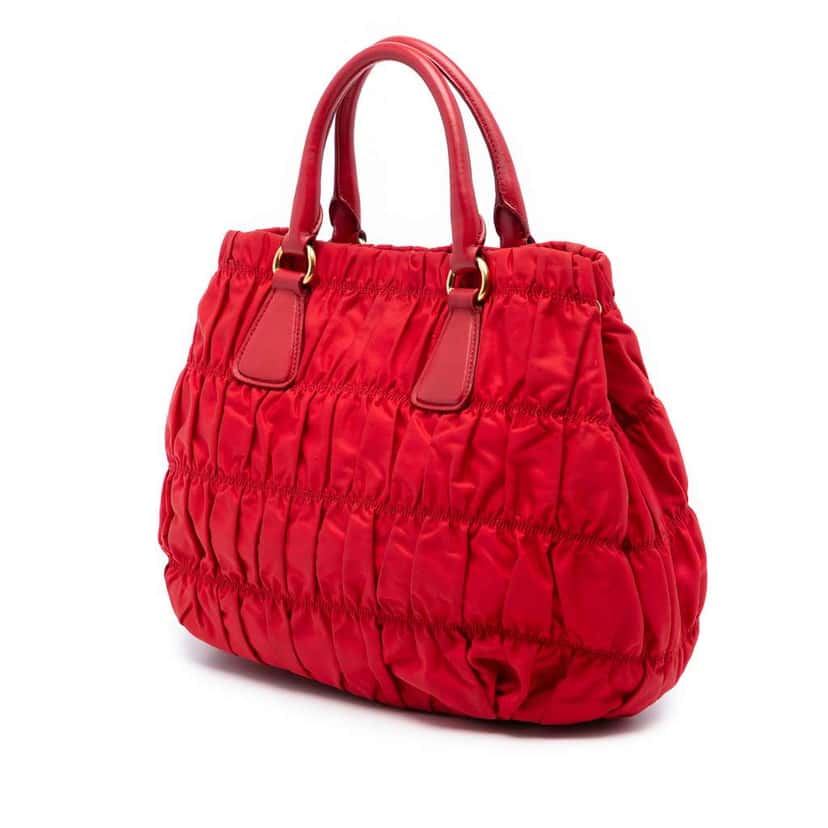 Prada Tessuto Gaufre Satchel Red Good condition - Back View