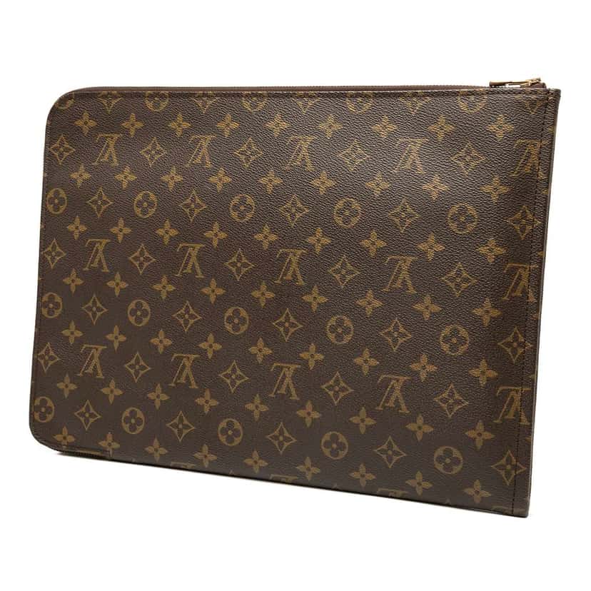 Louis Vuitton Monogram Poche Documents Portfolio Brown Good condition - Back View
