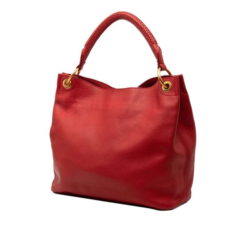 Prada Vitello Daino Hobo Bag Red Leather Very good condition - Back View