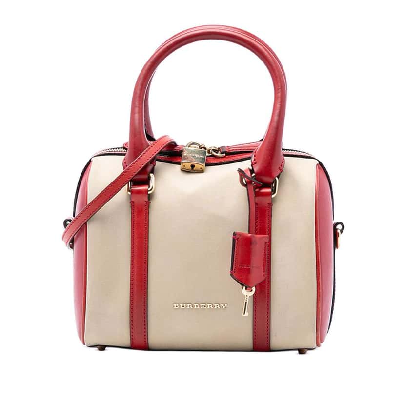 Burberry Small Canvas Alchester Bowling Bag Brown Canvas Very good condition - Front View