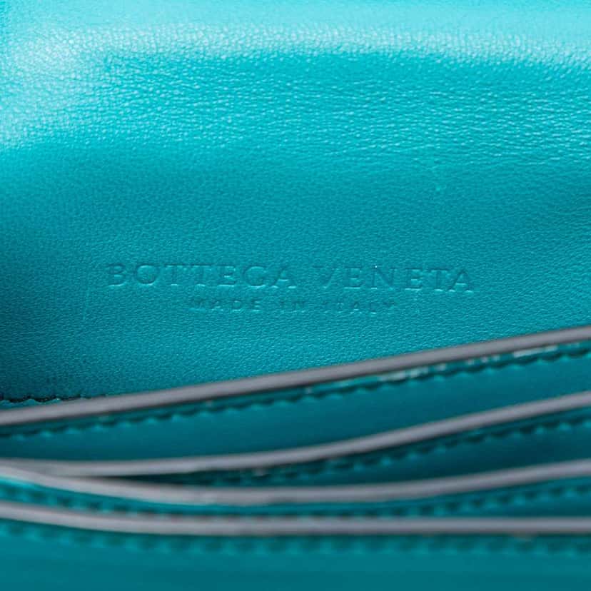 Bottega Veneta Mini Nappa Intrecciato Runway Shoulder Bag Blue Leather Very good condition - Box View