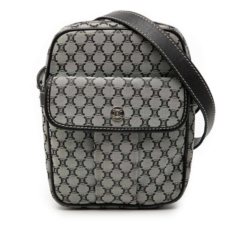 Celine Macadam Canvas Crossbody Grey Canvas Very good condition - Front View