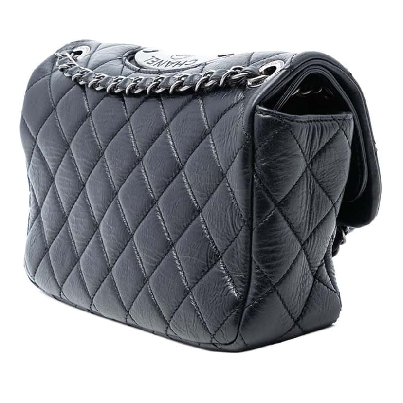 Chanel Paris Dallas Small Quilted Calfskin Flap Black Leather Good condition - Back View