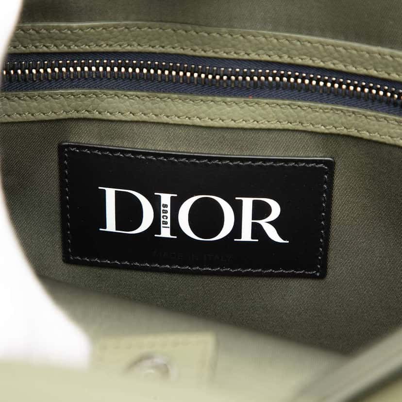 Dior Sacai Nylon and Leather Saddle Tote Green Good condition - Box View