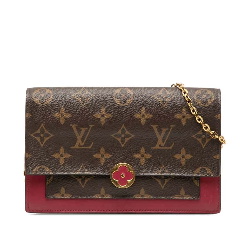 Louis Vuitton Monogram Flore Wallet On Chain Brown Very good condition - Front View