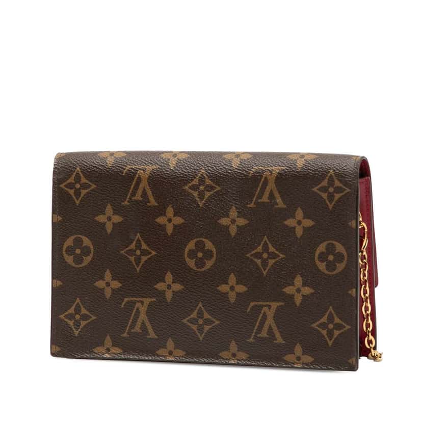 Louis Vuitton Monogram Flore Wallet On Chain Brown Very good condition - Back View
