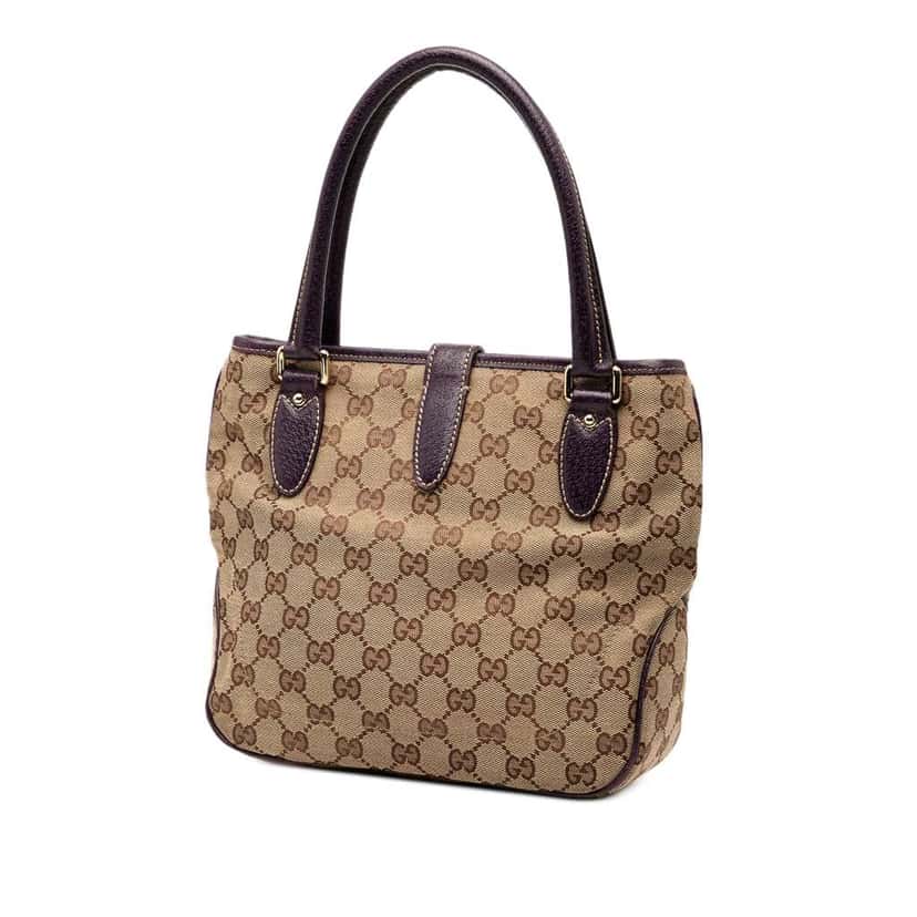 Gucci GG Canvas Jackie Tote Brown Canvas Good condition - Back View