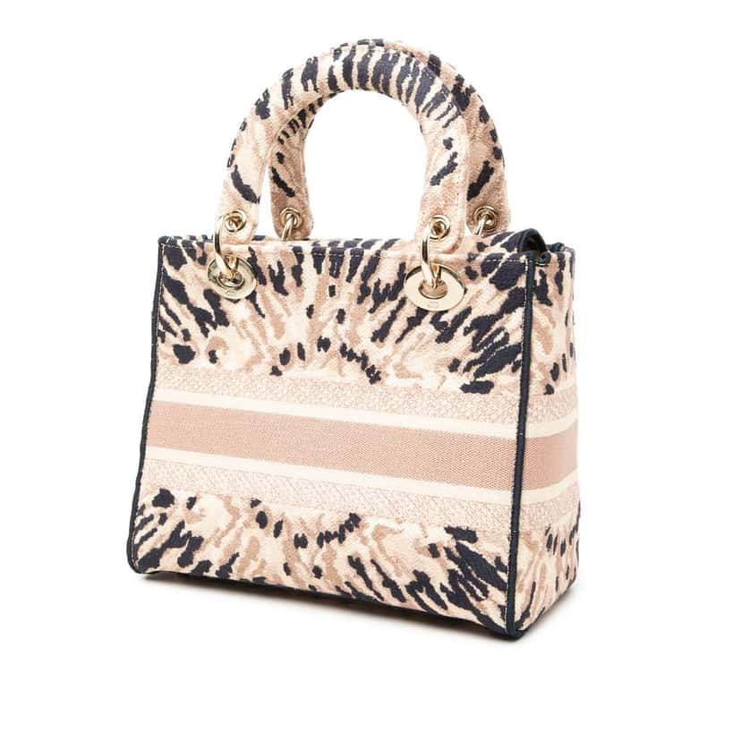 Dior Medium Embroidered Canvas Tie Dye Lady D Lite Pink Canvas Very good condition - Back View